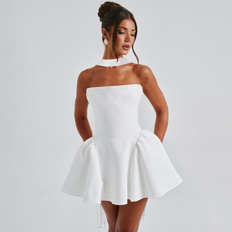 Top Dress With Back Zipper Design Ins Fashion Short Dress